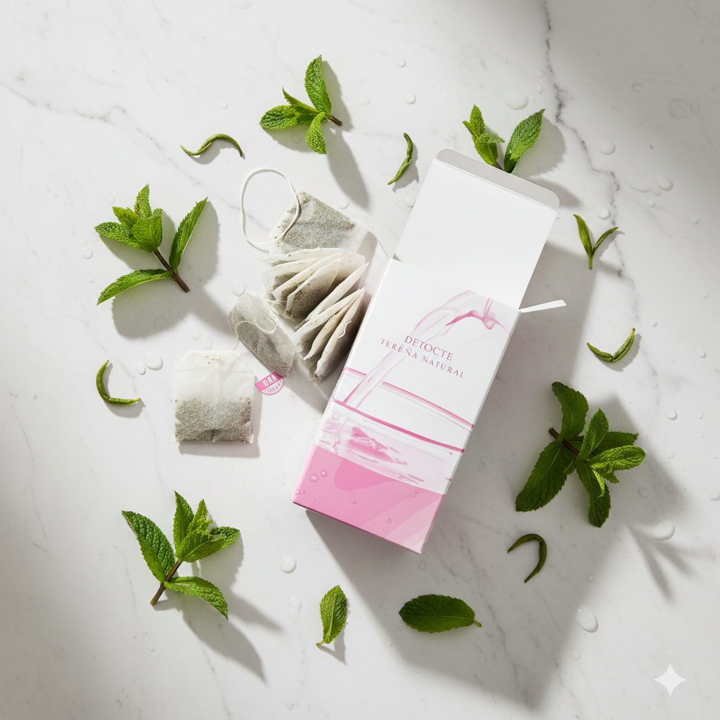 Caja abierta con bolsitas sueltas